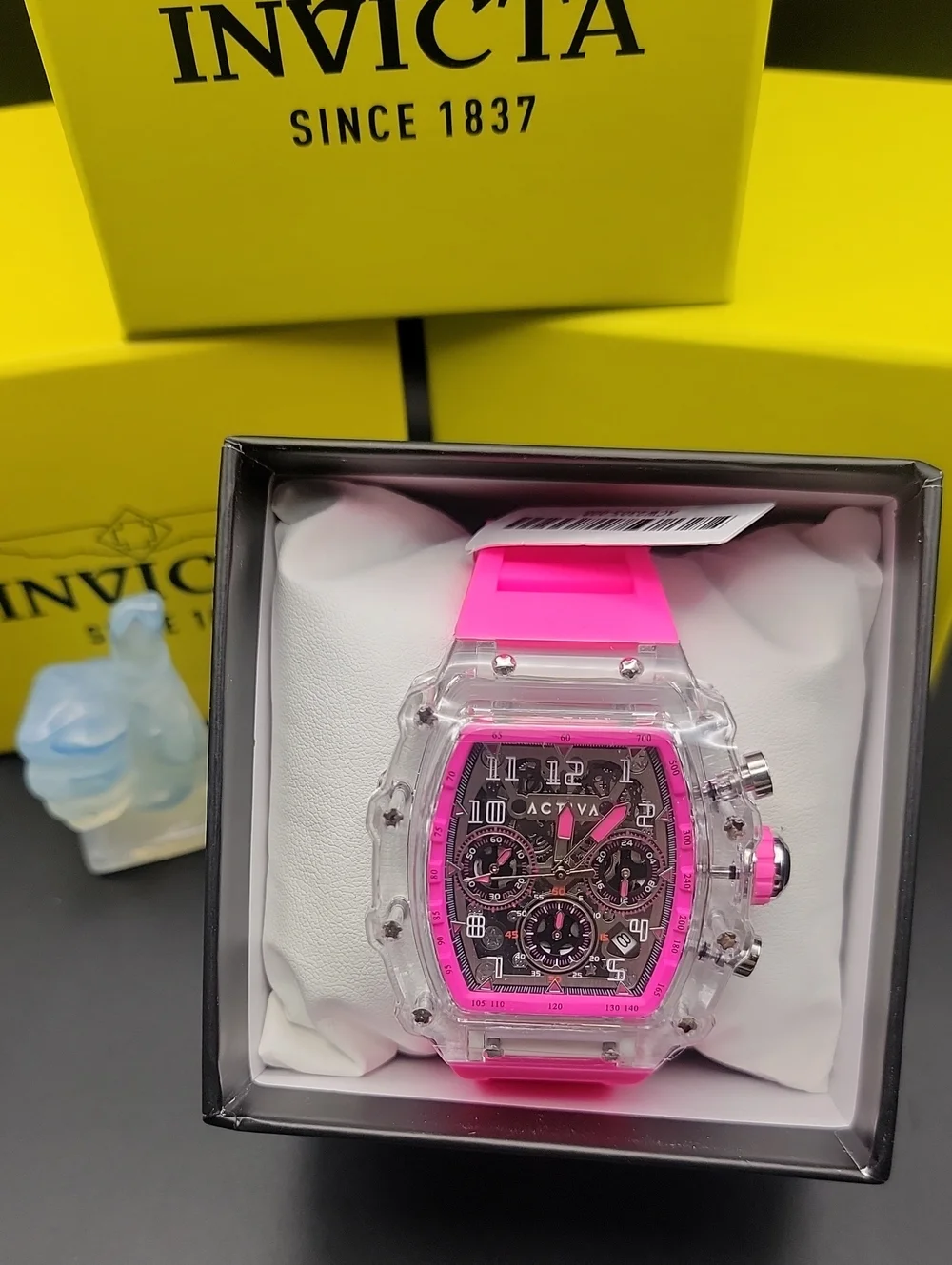 NEW Activa X Invicta Men's Watch w/ Skeleton Dial - 44.3mm, Hot Pink ACW2305-008